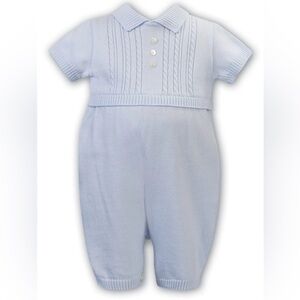 Light Blue Knit Baby Romper